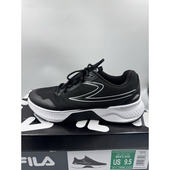 FILA Men’s Action-Stride Energized Black White Athletic Sneakers Shoes Size 9.5 main image 5